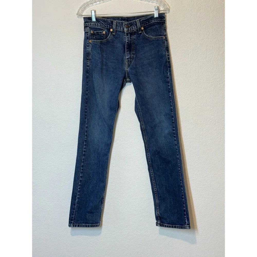 Levis 505 Jeans Mens 30x32 29x30Blue Regular Fit Straight Med Wash Denim Stretch